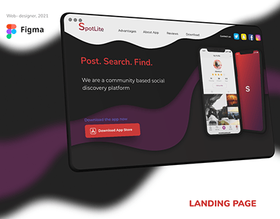 Landing page. Presentation of a mobile application.