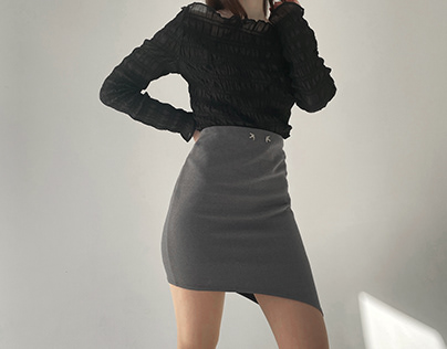 blouse+asymmetrical skirt