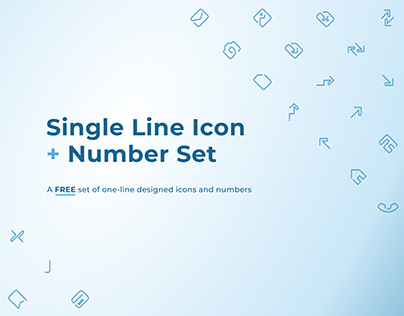 Single Line Icon + Number Set | Free Figma
