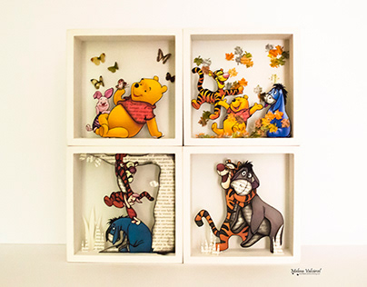 Winnie The Pooh Dioramas - Paper Art