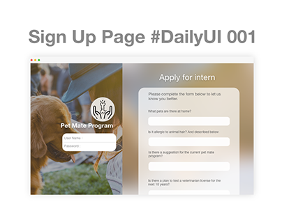 Sign Up Page #DailyUI 001