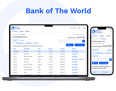 Bank Dashboard UI Design