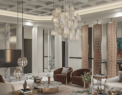 Neoclassical Living room Renovation - Dubai - UAE