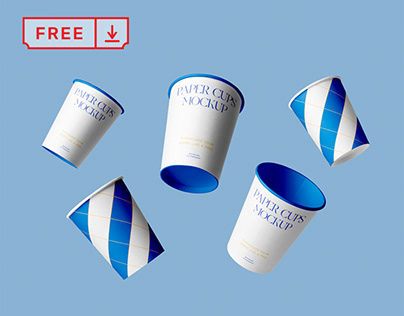 Free Paper Coffee Cups Mockup
