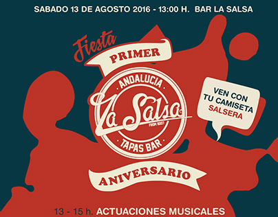 Cartel Primer aniversario Tapas Bar La Salsa