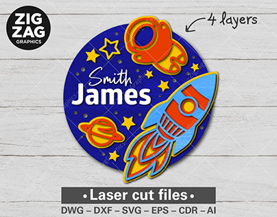 Layered sign SVG Laser cut files