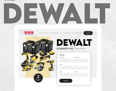 Dewalt Product Landing page design
