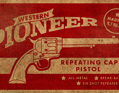 Vintage Cowboy GUN Packaging
