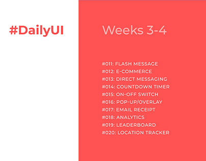 DailyUI - Weeks 3-4