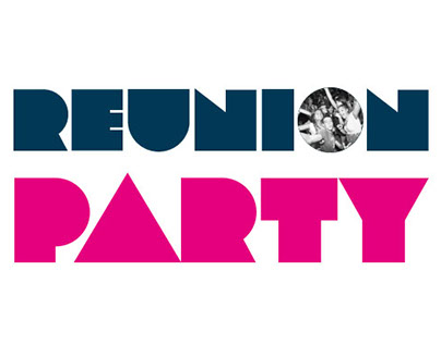 Reunion party logo and coffee cup