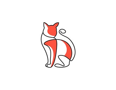 Cat Line Art Logo design