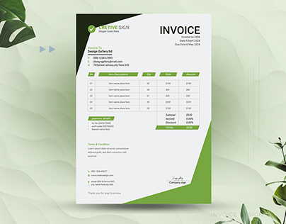 corporate invoice design template