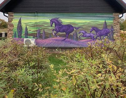 Mural "Calm with horses"