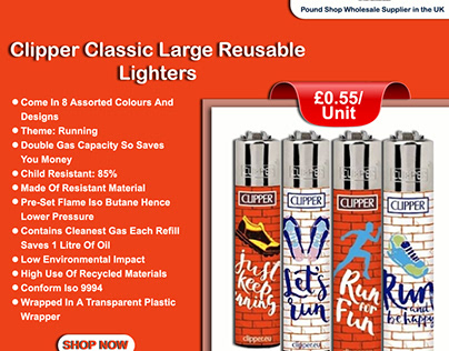 Clipper Classic Large Reusable Lighters