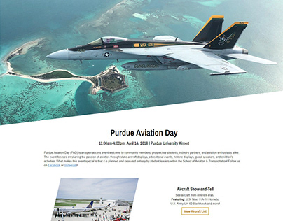 Purdue Aviation Day Web Project / 普渡大学航空日网站