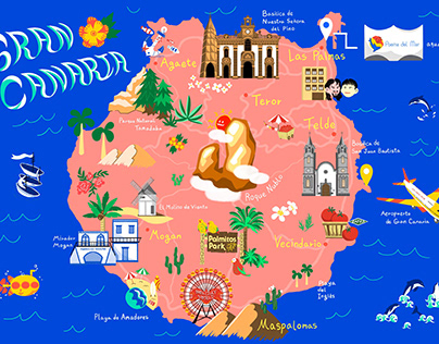 Gran Canaria Map Illustration