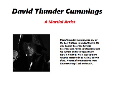 David Thundert Cummings - A Martial Artist