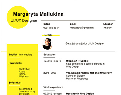 CV Junior UI/UX Designer