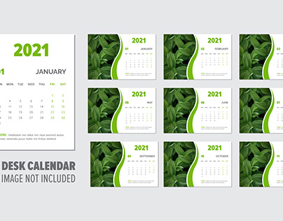 creative 2021 Desk Calendar design vector template.