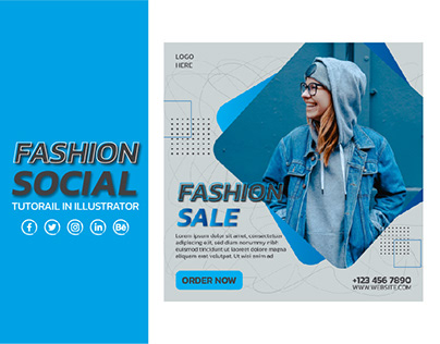 Fashion sale for social media poster template Eps