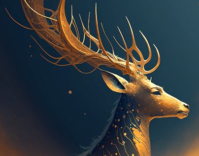 The Radiant Majesty of Deer: A Shimmering Art Display