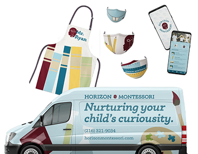Horizon Montessori App, apparel, and vehicle wrap
