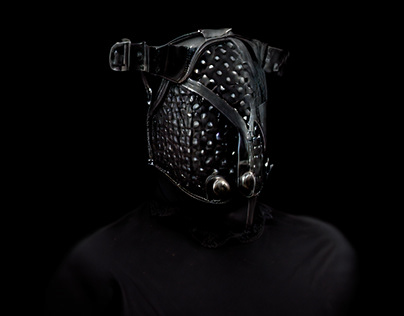 A man with a leather mask