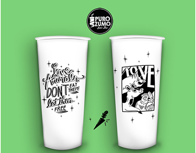 Puro Zumo Juice Bar / illustrated paper cups