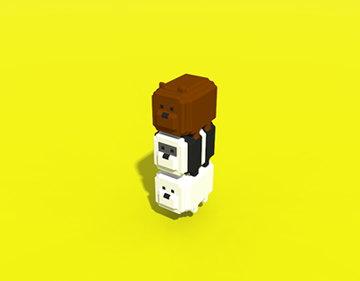 We Bare Bears Voxel Style