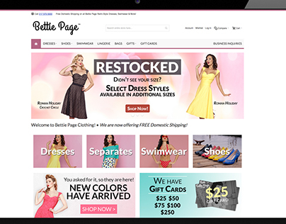Bettie Page Web Store