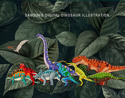 Samsung Digital Dinosaur Illustration.