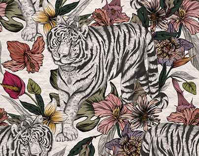 Tropical Tiger - Digital Illustration
