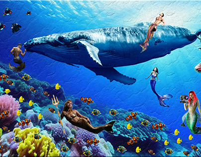 Fondo Mitico del Oceano Composicion en Adobe Photoshop