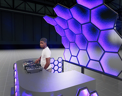 Booth dj hexagons (Spain)