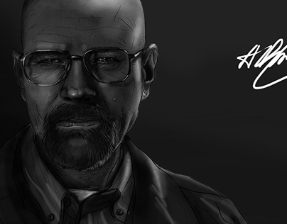 Breaking Bad, an illustration on a graphic tablet