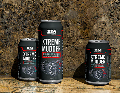 Xmudder PR Drink Can Design can mockup