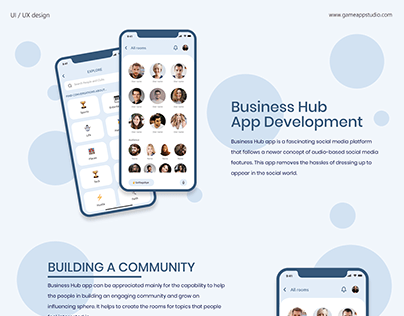 Business Hub App Designs - Alternates of Clubhouse