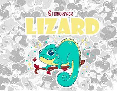 Cartoon lizard stickers