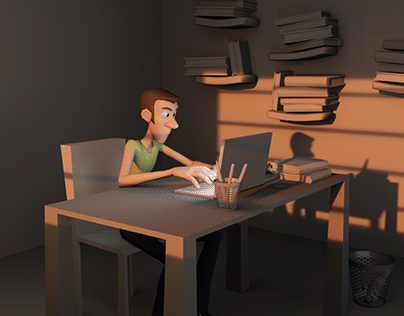 Malcom tries to write - 3D Animation