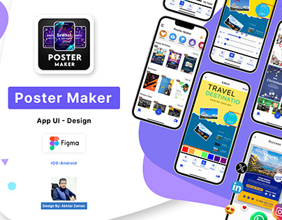 Project thumbnail - Poster Maker App Ui Design