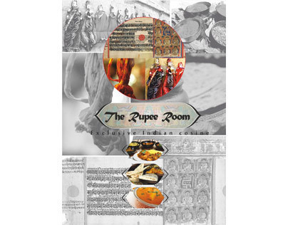 The Rupee Room Menu card front Design