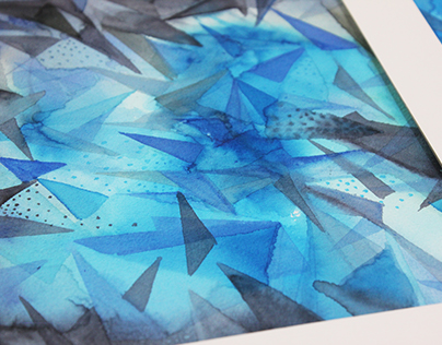 Crystal Abstract : watercolor/ink