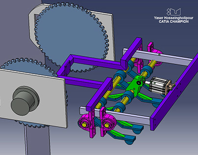 "Designing the hammer movement mechanism on the mold"