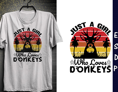 Just A Girl Who Loves Donkeys T-Shirt Design