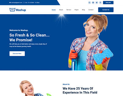 Washup – Joomla 5 Cleaning Services Template