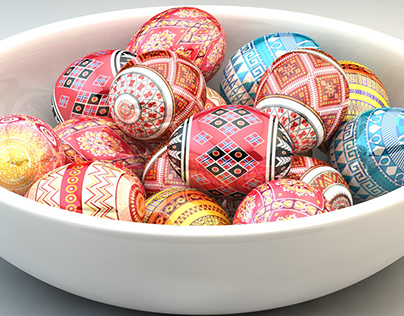 3D illustration - Romanian Easter eggs