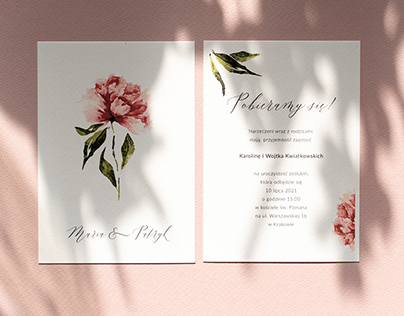 Project thumbnail - Floral watercolor wedding invitations