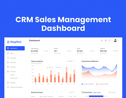 CRM Sales management dashboard design