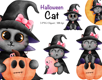 Halloween Cat Clipart.