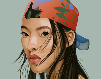 Asian woman in a headscarf